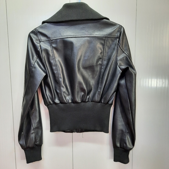 Miley Cyrus Max Azria Faux Leather Girl's Jacket Black size S - Picture 8 of 16